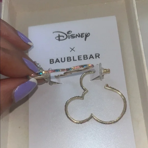 BaubleBar Gold Mickey Mouse Hoop Earrings - Picture 3 of 6